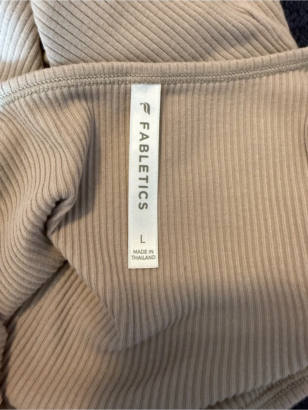 Fabletics Cream Ribbed Scoop Tank - Picture 6 of 6